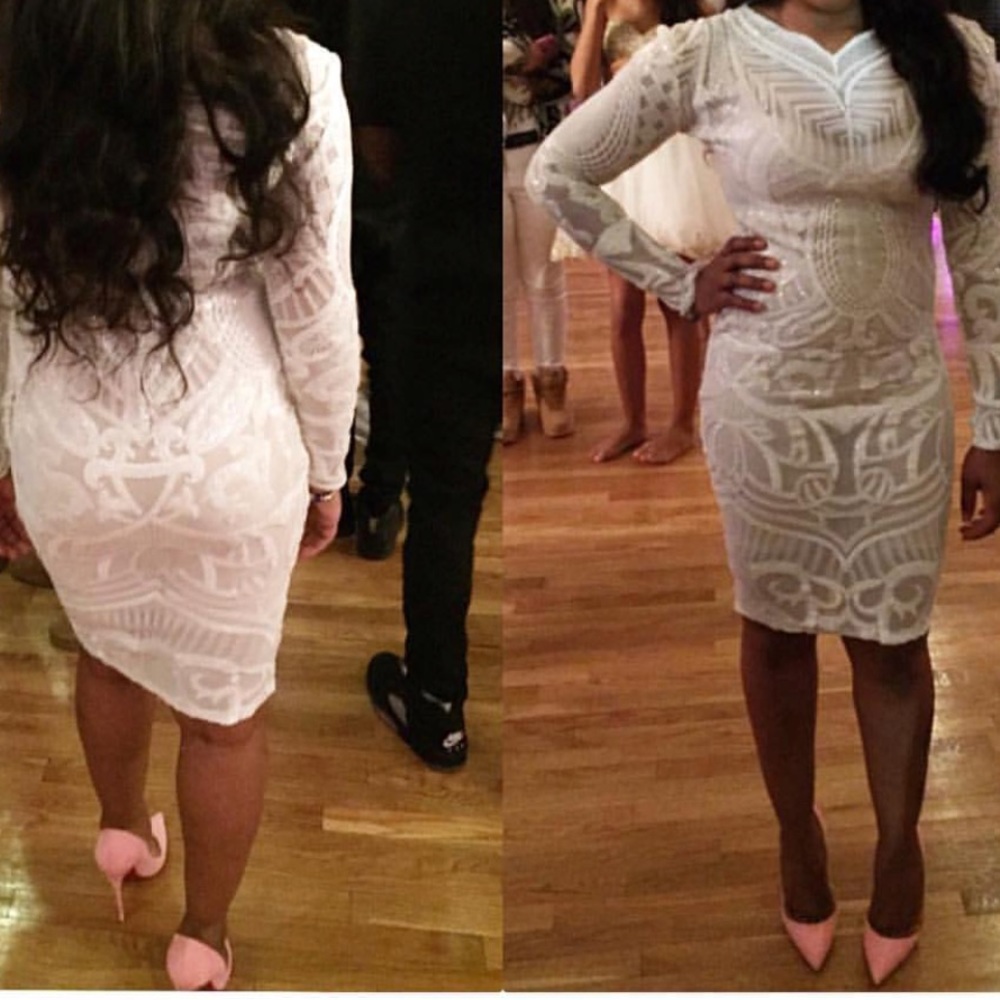 White long sleeve party dress